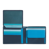 Thumbnail for DuDu Leather classic multi color wallet with coin purse and inside flap - Blue