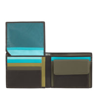 Thumbnail for DuDu Leather classic multi color wallet with coin purse and inside flap - Dark Brown