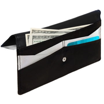 Stewart/Stand Clutch Wallet - Black / Silver