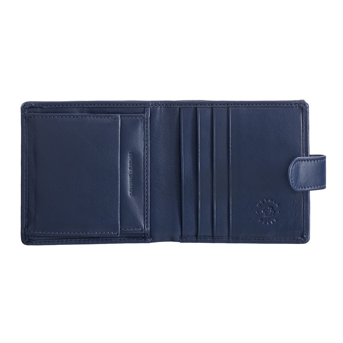 NUVOLA PELLE Small mens wallet with coin pocket - Blue