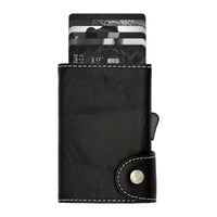 Thumbnail for C-Secure Aluminum Card Holder with Genuine Leather - Black / Titanium