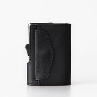 Thumbnail for C-Secure Aluminum Card Holder with PU Leather with Coin Pouch - Black