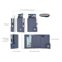 Thumbnail for C-Secure Aluminum Card Holder with Genuine Leather - Inca