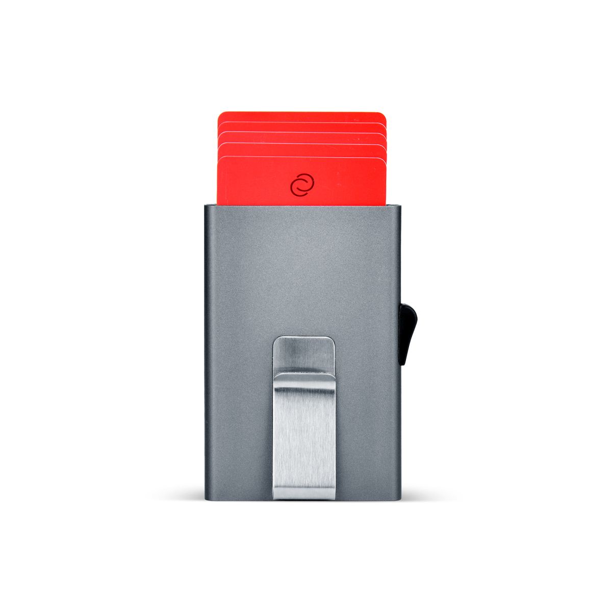 C-Secure Slim Aluminum Card Holder with Money Clip - Platinium