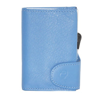 Thumbnail for C-Secure Aluminum Card Holder with PU Leather - Blue