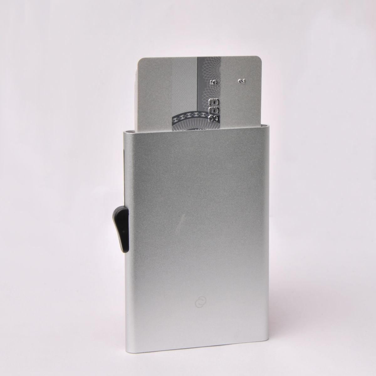 C-Secure Slim Aluminum Card Holder with Money Clip - Platinium
