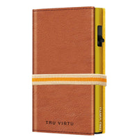 Thumbnail for TRU VIRTU Click n Slide Sleek Wallet With Strap - Caramba Brown