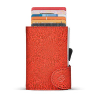 Thumbnail for C-Secure Aluminum Card Holder with Genuine Leather - Fashion Red
