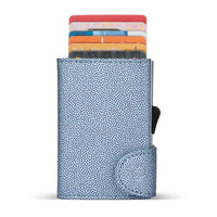 Thumbnail for C-Secure Aluminum Card Holder with Genuine Leather - Fashion Blue