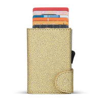 Thumbnail for C-Secure Aluminum Card Holder with Genuine Leather - Fashion Gold