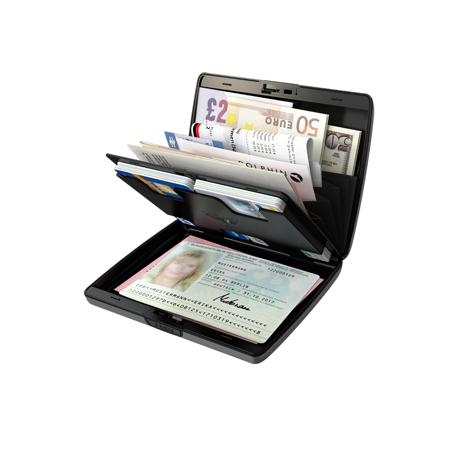 TRU VIRTU Aluminum Wallet Ray - Paper & Cards - Leather Line - Nappa Black