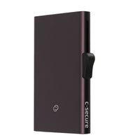 Thumbnail for C-Secure Slim RFID XL Aluminum Card Holder - Brown