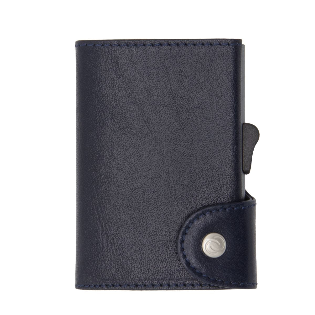 C-Secure XL Aluminum Wallet with Genuine Leather and Coins Pocket - Blue Montana