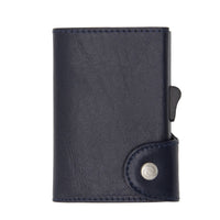 Thumbnail for C-Secure XL Aluminum Wallet with Genuine Leather and Coins Pocket - Blue Montana