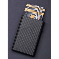 Thumbnail for TRU VIRTU Carbon Fiber Click n Slide Wallet - Black/Red