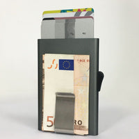 Thumbnail for C-Secure Slim Aluminum Card Holder with Money Clip - Platinium