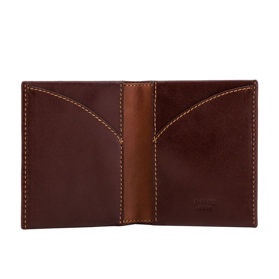 A-SLIM Leather Wallet Origami - Brown