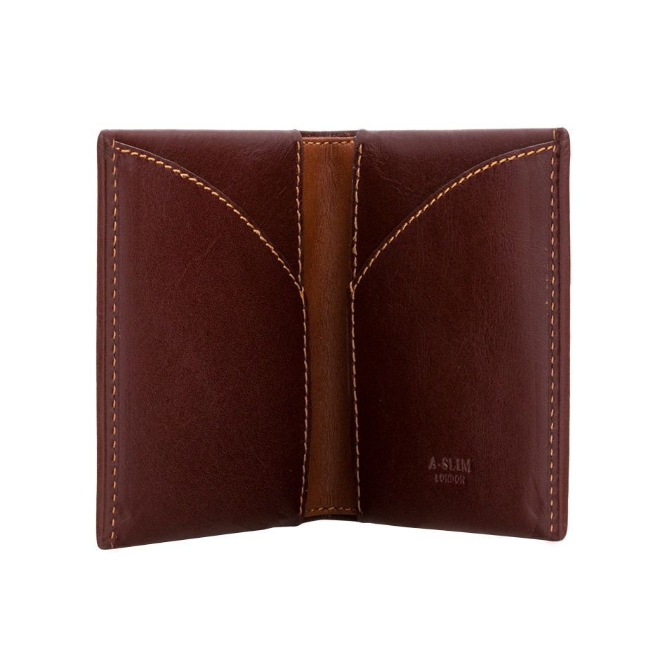 A-SLIM Leather Wallet Origami - Brown