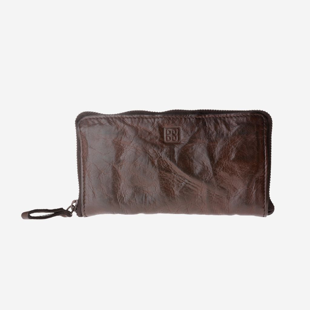 DuDu Woman's Hand-Made Soft Leather Wallet - Cocoa Brown