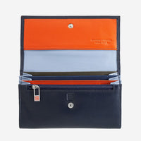 Thumbnail for DuDu Womans leather multi color wallet with flap - Navy