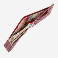Thumbnail for DuDu Designer Womens Leather Wallet With Magnetic Closure - Bordeaux