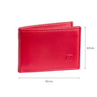 Thumbnail for dv Thin Leather wallet with coin purse - Red