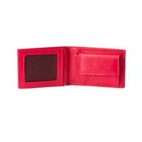 Thumbnail for dv Thin Leather wallet with coin purse - Red