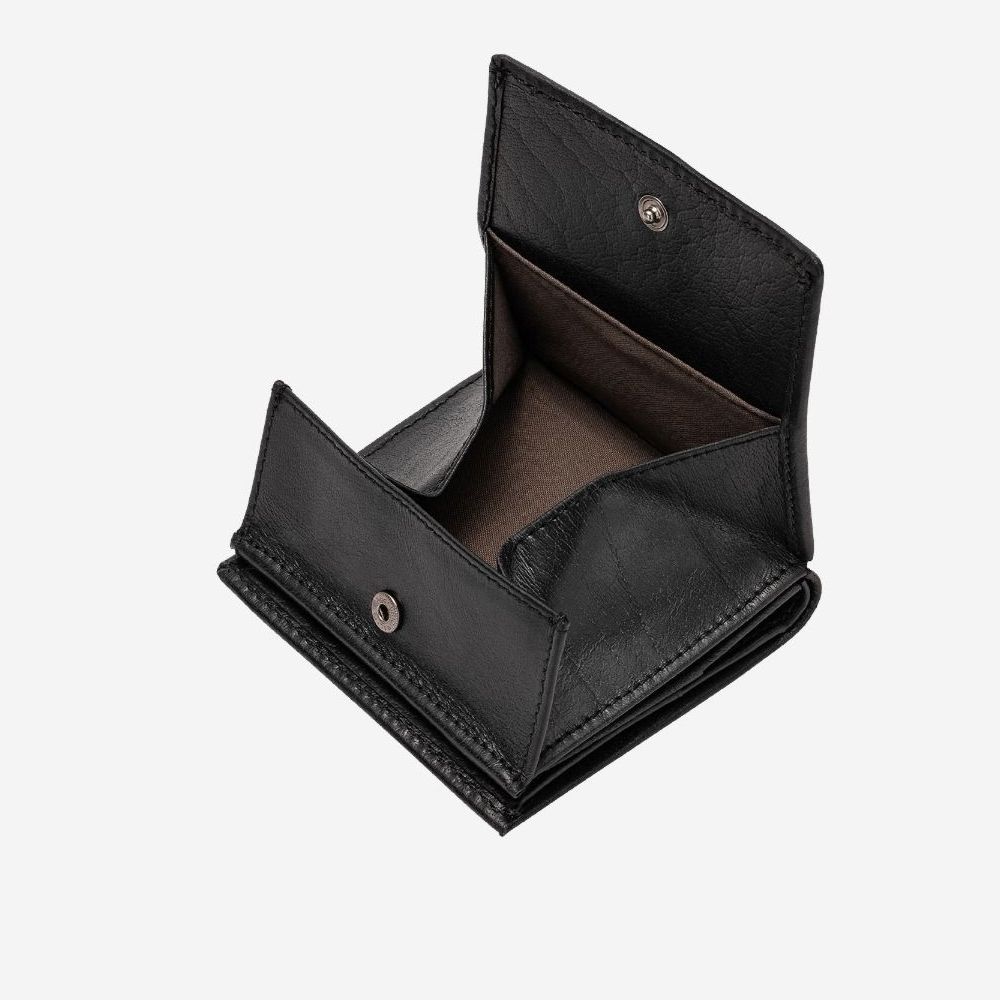 DuDu Small Unique Leather Wallet - Black