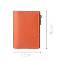 Thumbnail for DuDu Zip-It Minimalist Leather Wallet - Orange