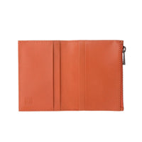 Thumbnail for DuDu Zip-It Minimalist Leather Wallet - Orange
