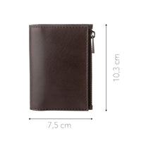 Thumbnail for DuDu Zip-It Minimalist Leather Wallet - Dark Brown