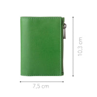 Thumbnail for DuDu Zip-It Minimalist Leather Wallet - Green