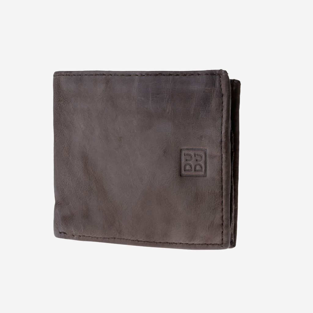 DuDu Mans hand-made soft natural high quality leather wallet - Grey
