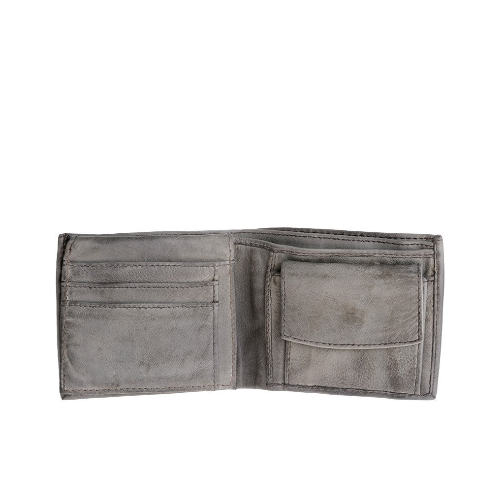 DuDu Mans hand-made soft natural high quality leather wallet - Gray