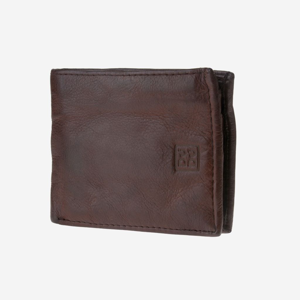DuDu Mans hand-made soft natural high quality leather wallet - Cocoa Brown