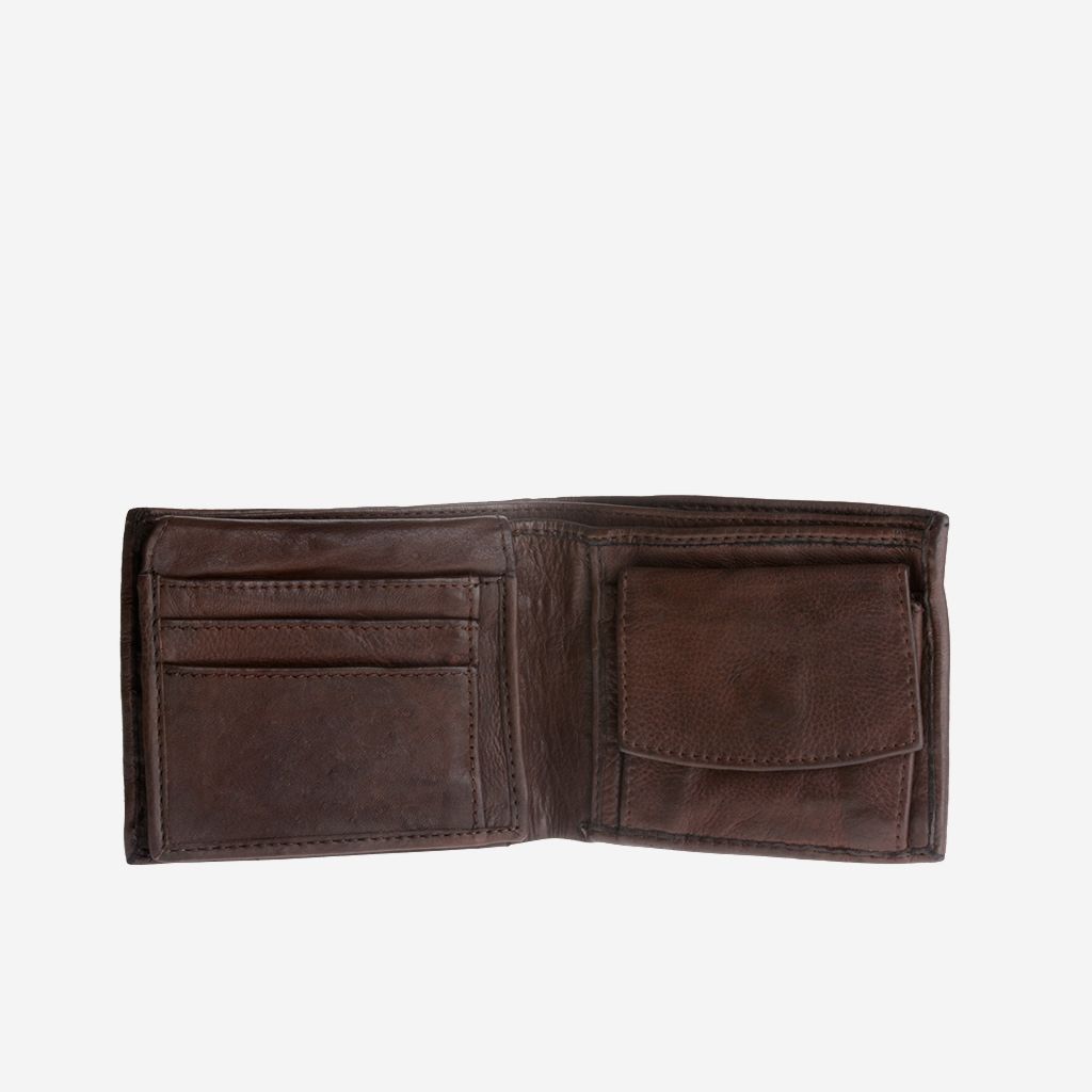 DuDu Mans hand-made soft natural high quality leather wallet - Cocoa Brown