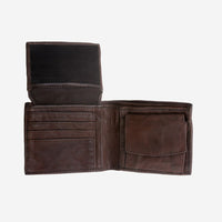 Thumbnail for DuDu Mans hand-made soft natural high quality leather wallet - Cocoa Brown