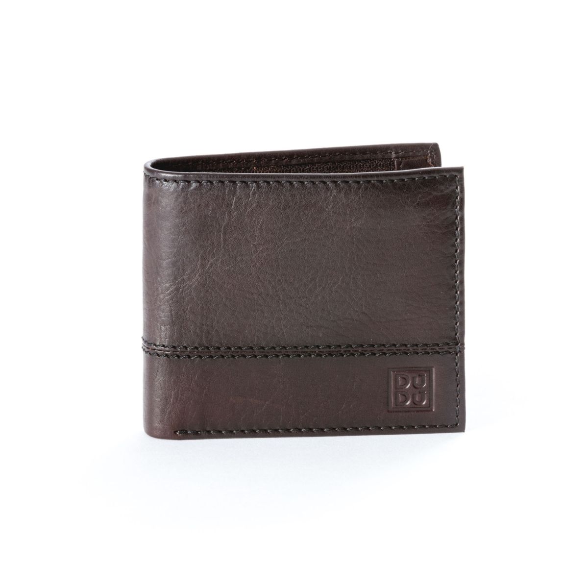 DuDu Unique Leather Wallet With Coin Purse - Dark Brown