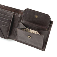 Thumbnail for DuDu Unique Leather Wallet With Coin Purse - Dark Brown