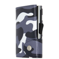 Thumbnail for C-Secure Aluminum Card Holder with Genuine Leather - Camo Black