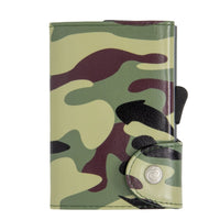 Thumbnail for C-Secure Aluminum Card Holder with Genuine Leather - Camo Green