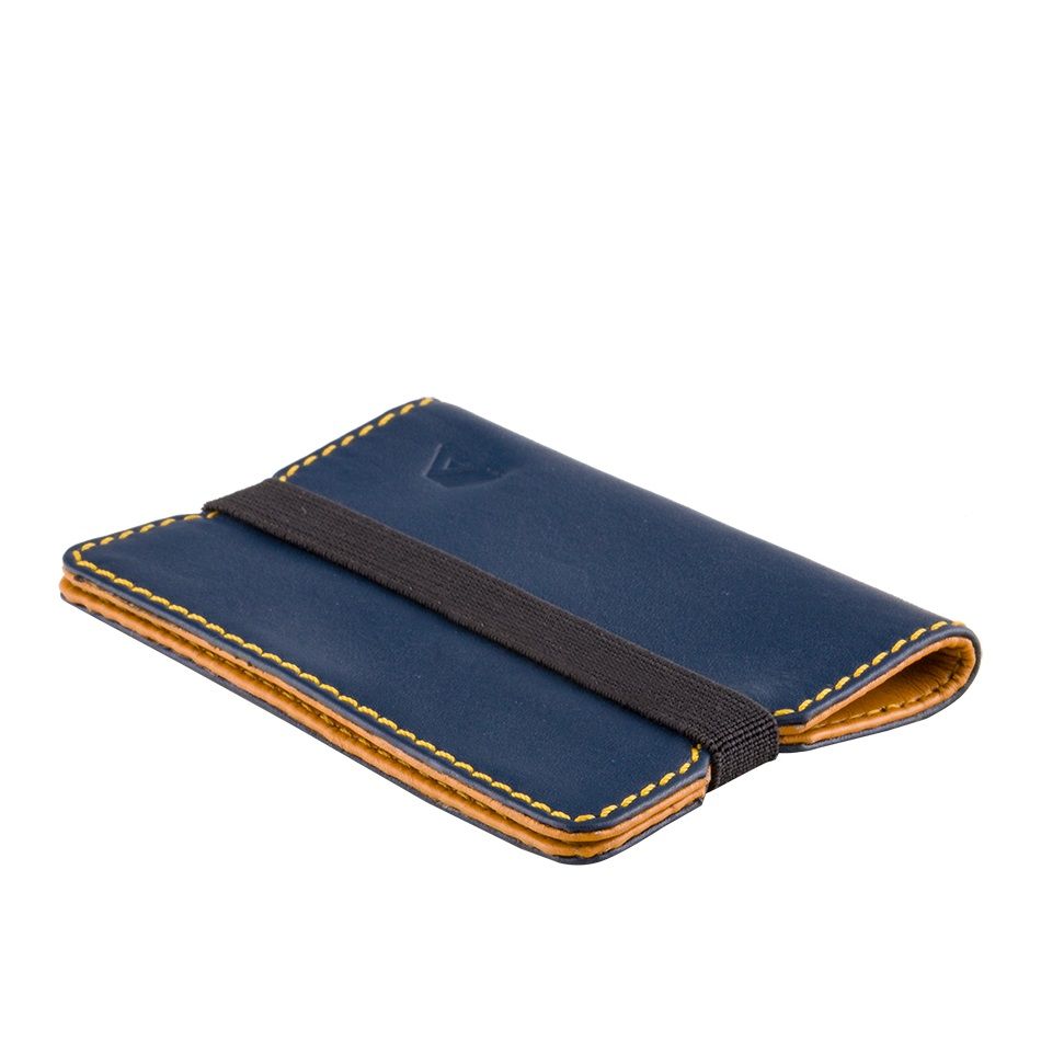 A-SLIM Minimalist Leather Wallet Reza - Blue/Yellow