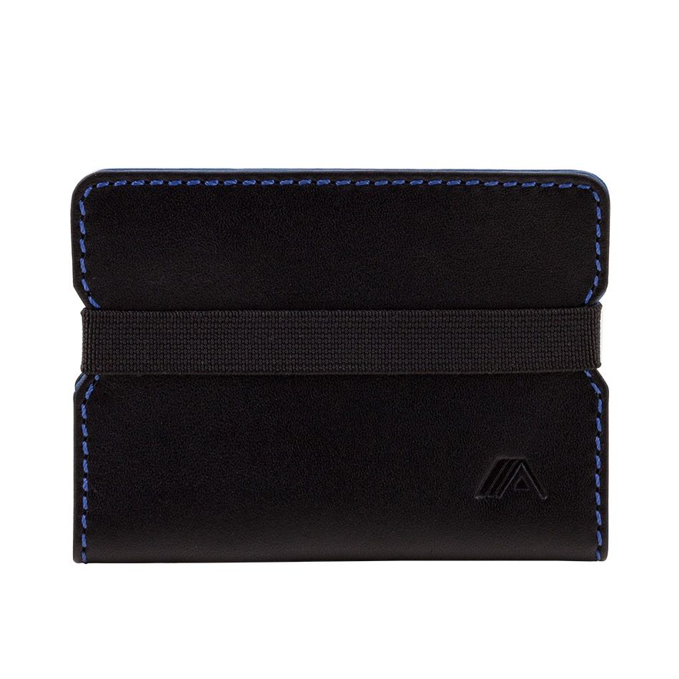 A-SLIM Minimalist Leather Wallet Reza - Black/Blue