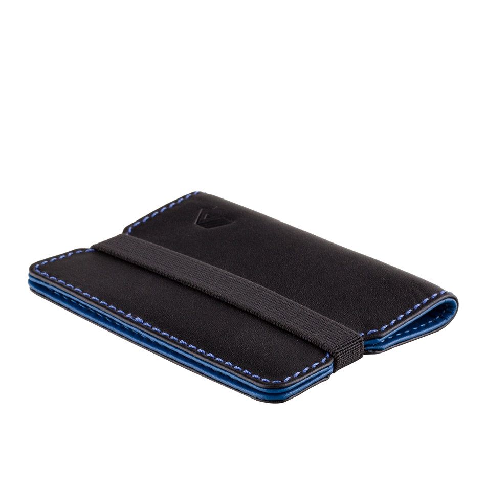 A-SLIM Minimalist Leather Wallet Reza - Black/Blue