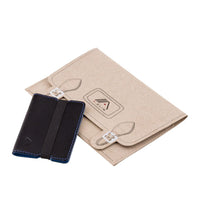 Thumbnail for A-SLIM Minimalist Leather Wallet Reza - Black/Blue