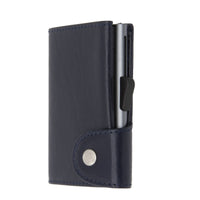 Thumbnail for C-Secure Aluminum Card Holder with Genuine Leather - Blue Montana