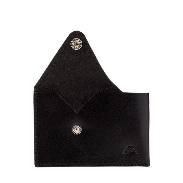 A-SLIM Leather Card Case Tsuki - Black